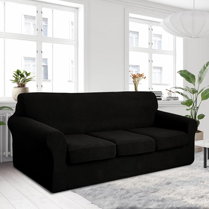 U-NICE HOME 4 Pieces Oversized Stretch Couch Cover Sofa Cover Washable Slipcover - Image 2