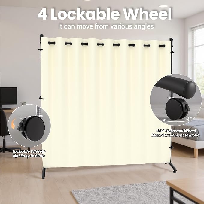 Room Divider, Curtain Privacy Screen - Image 2