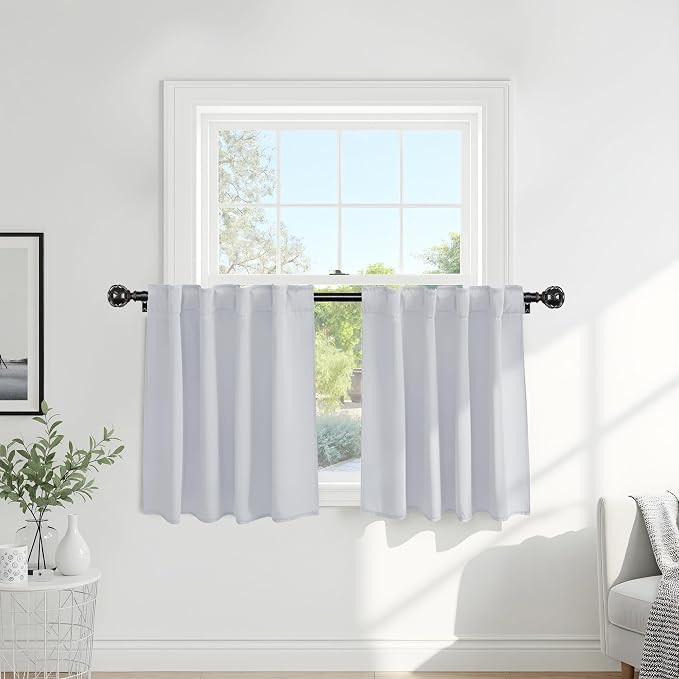 Pony Dance Short Drapes for Kinchen, Half Drapes for Bathroom Window, Privacy by PONYDANCE