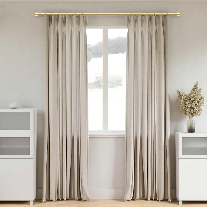 GEEBOBO Gold Curtain Rods for Windows 48 to 84 Inch, 1 Inch Adjustable Heavy - Image 4