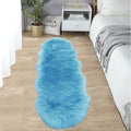 SERISSA Ultra Soft Fluffy Rug Sky Blue Faux Sheepskin Fur Rug Shaggy Couch by SERISSAHomeDecorCollection