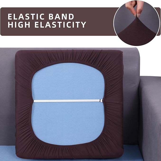 hyha Waterproof Couch Cushion Covers, Stretch Sofa Couch Seat Slipcover - Image 5