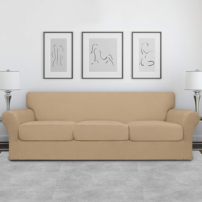 Easy-Going 4 Pieces Oversized Stretch Soft Couch Cover - Image 2