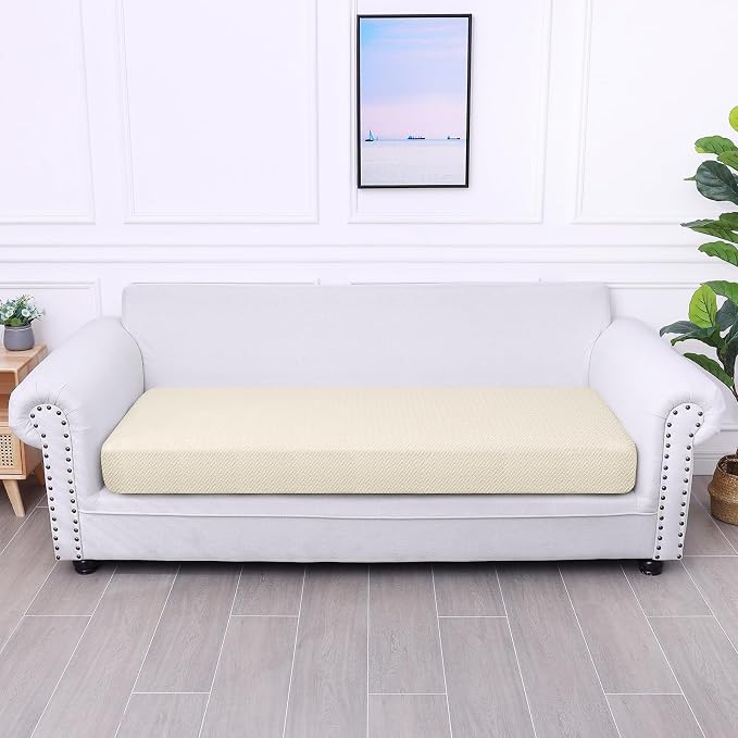 Smiry Waterproof Couch Cushion Covers, Stretch Jacquard Thick Sofa Cushion - Image 5