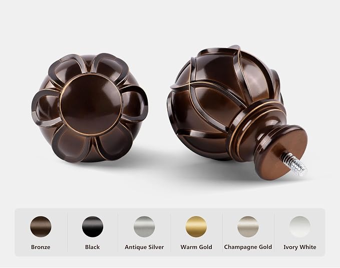 KAMANINA Curtain Rods for Windows 72 to 144 Inches Long Heavy Duty Curtain Rod - Image 2