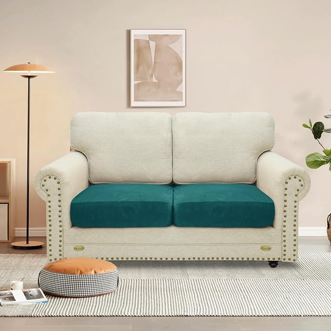 MAXIJIN Velvet Stretch Cushion Covers Couch Cushion Slipcovers Loveseat Sofa - Image 7