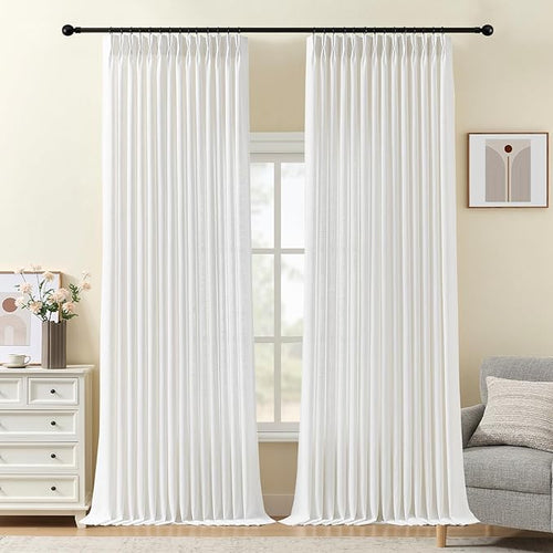 102 Inch Linen Pleated Curtains by IVAPUPU