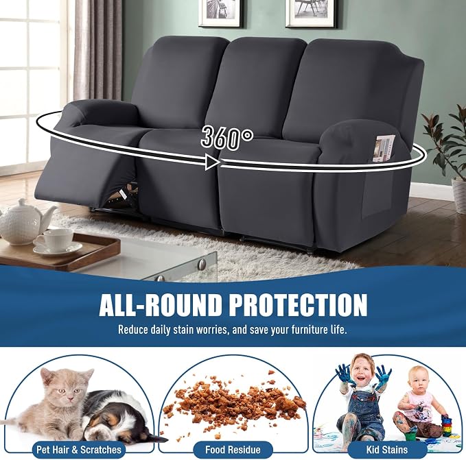 TAOCOCO Recliner Sofa Covers 3 Seater, Stretch Couch Covers - Image 5