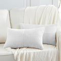 Fancy Homi 2 Packs White Long Lumbar Decorative Throw Pillow Covers 16x24 Inch by Fancy+Homi