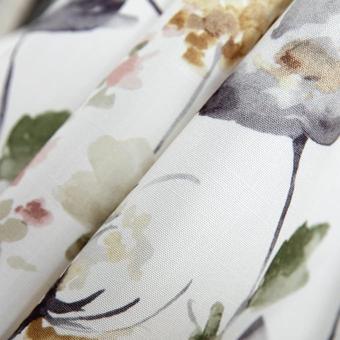 Leeva Watercolor Floral Valance Curtains, Rod Pocket Short Curtain Window - Image 6
