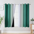 Estelar Textiler Green and Greyish White Blackout Curtains 45 Inch Length by ESTELARTEXTILER