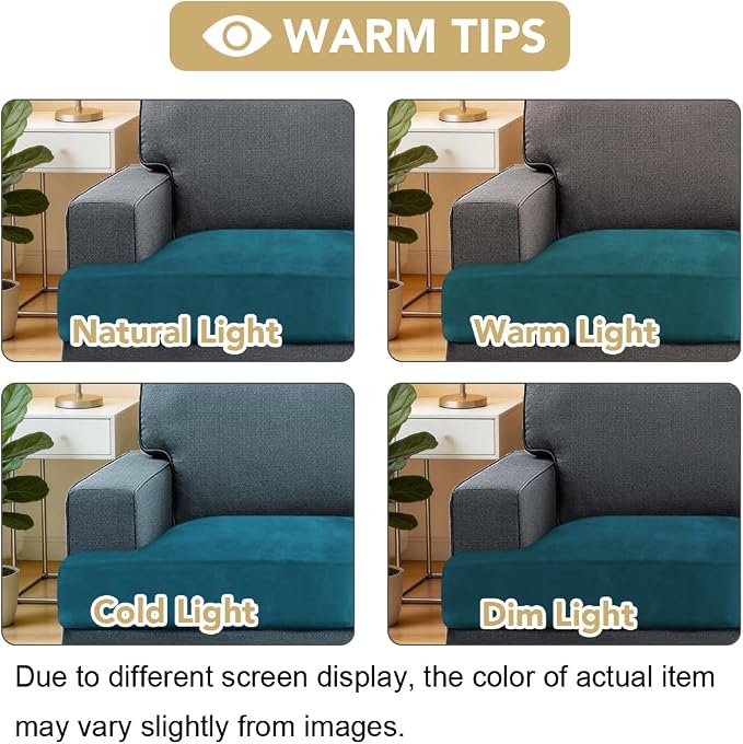 H.VERSAILTEX Stretch Velvet 2 Piece T Cushion Sofa Slipcovers - Image 4