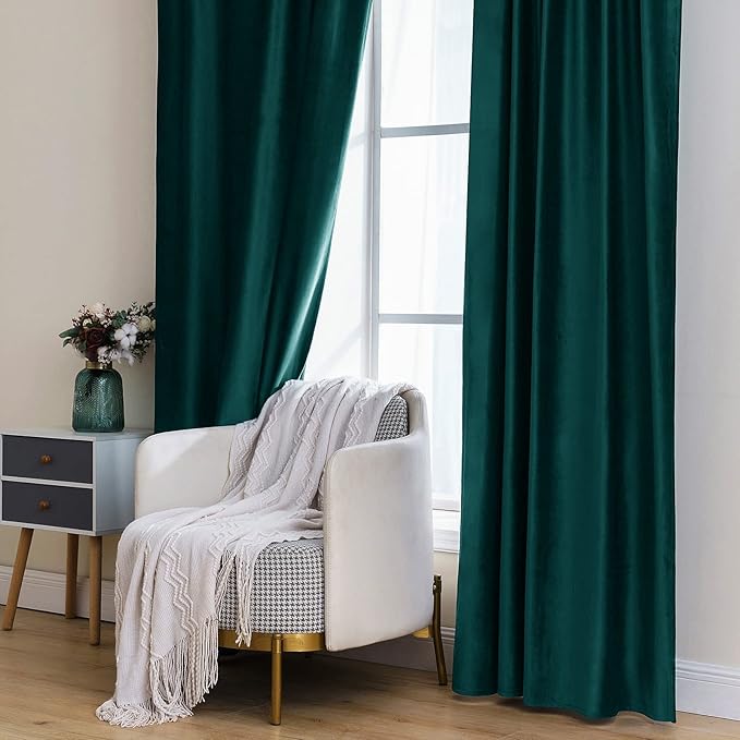 MIULEE Velvet Curtains 108 inches Long 2 Panels - Image 7