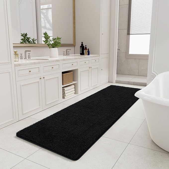 LOCHAS Luxury Bathroom Rug Shaggy Bath Mat 24 x 80 Inch, Washable Non Slip Bath - Image 3