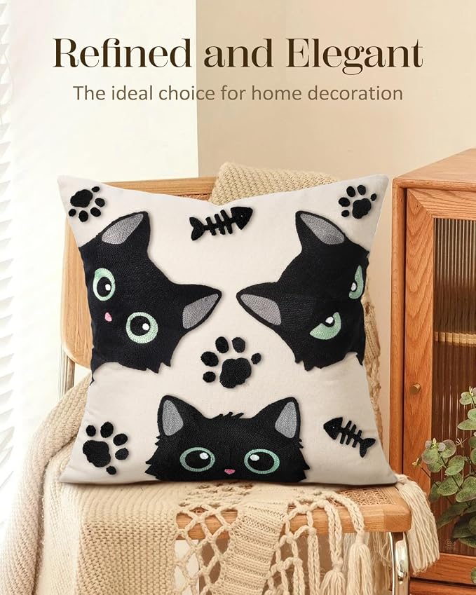 Embroidered Throw Pillow Cover 18x18 Inch - Image 5
