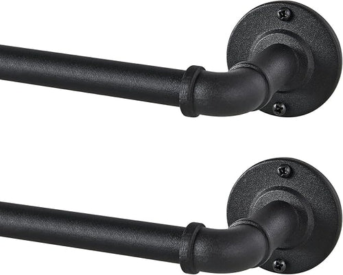 2 Pack Industrial Curtain Rods for Windows 66 to 120 Inches, for Indoor and by JoyUltra