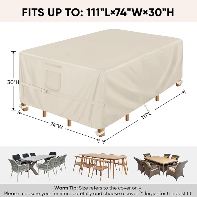 BALEINE Patio Furniture Covers, Outdoor Furniture Covers Waterproof, Heavy Duty - Image 2