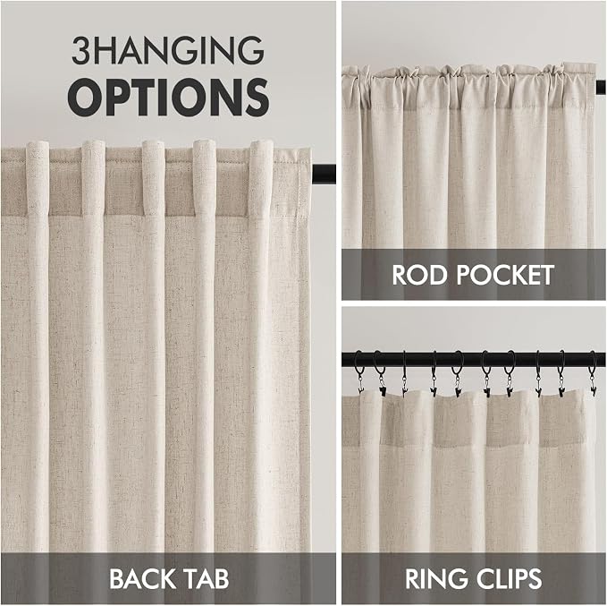 MIULEE Non-See-Through Privacy Curtains 2 Panels, Light Filtering Window - Image 6