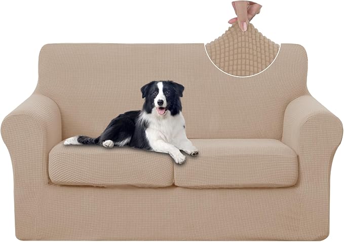 U-NICE HOME 3 Pieces Stretch Loveseat Couch Cover Sofa Cover Washable Sofa by U-NICEHOME