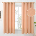 BGment Peach Linen Curtains 63 Inch Length No See Through by BGment