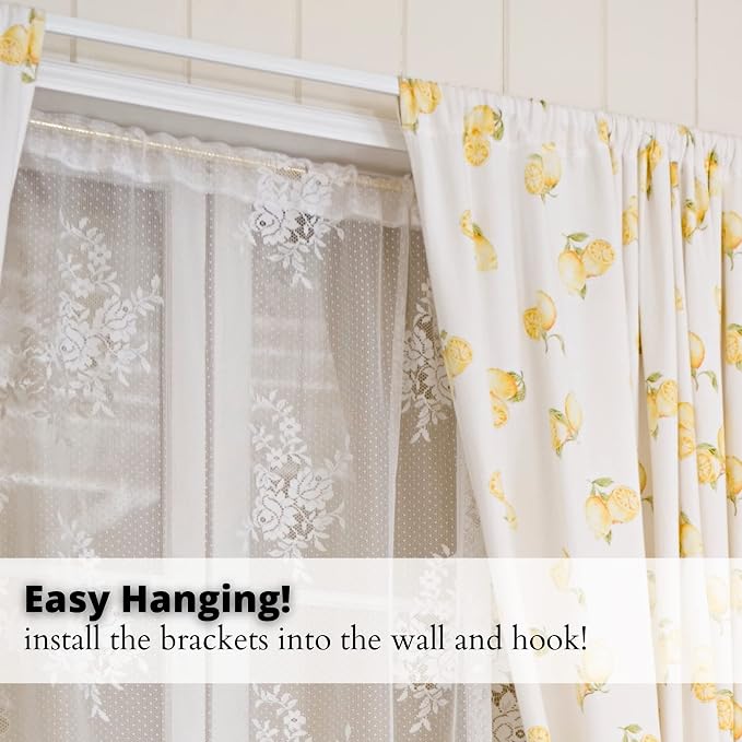 Yafa Home Fashion Heavy Duty Single Standard Adjustable Curtain Rod Hardware - Image 7
