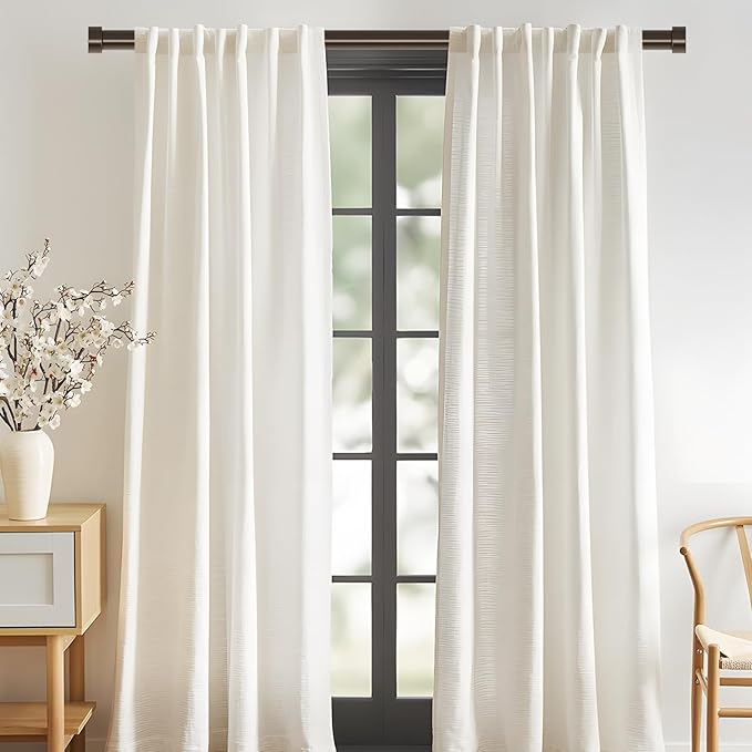VOIIY 2 Pack Curtain Rods for Windows 28 to 48 Inch, Bronze 1'' Diameter - Image 2