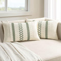 MIULEE Set of 2 Sage Green Boho Decorative Lumbar Pillow Covers 12x24 Inch by MIULEE