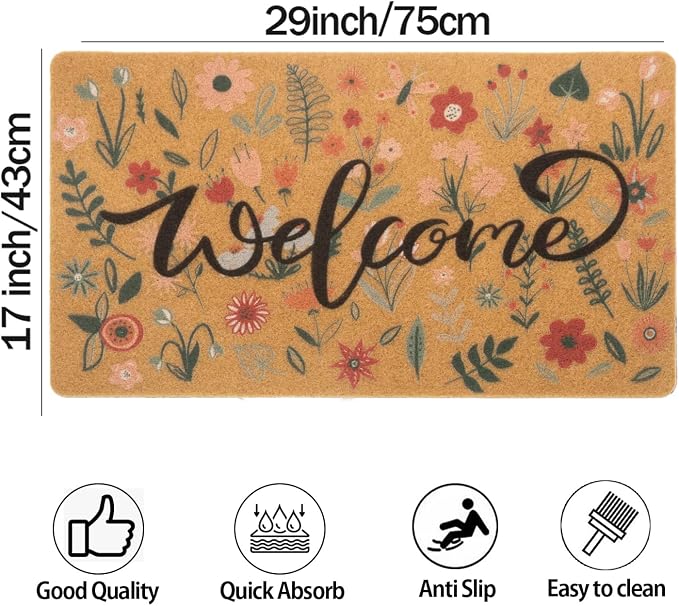 FGSS Spring Welcome Door-Mats Floral Coir Doormats - Image 3