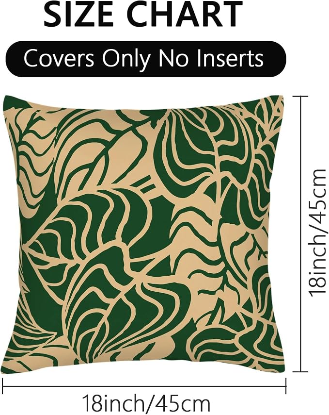 Tropical Green Plant Throw Pillow Covers 18x18 Inch Set of 2 Summer Sage Green - Image 7