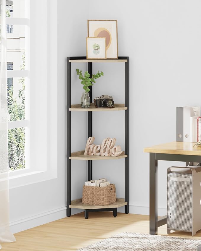 Hzuaneri Corner Shelf Stand, Corner Bookshelf, Storage Standing Shelf Unit - Image 7