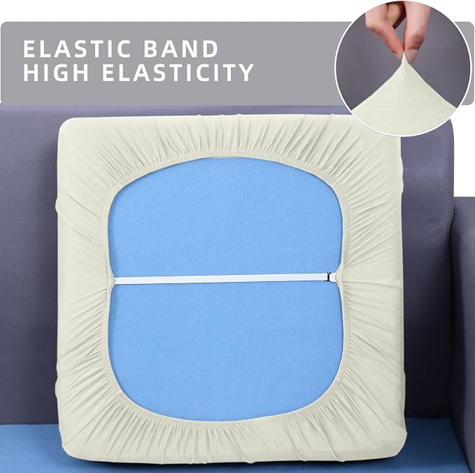 hyha Waterproof Couch Cushion Covers, Stretch Sofa Couch Seat Slipcover - Image 5