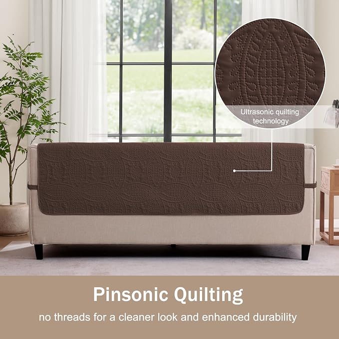 Water Repellent Loveseat Cover for 2 Cushion Couch, Machine Washable Love Seat - Image 9