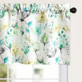 Leeva Bedroom Curtain Valance, Watercolor Flower Printed Decorative Solid by Leeva