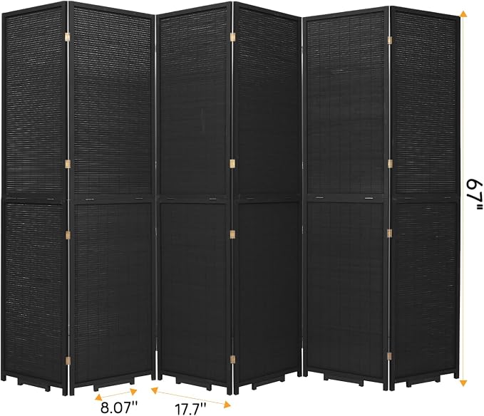Bamboo Room Divider Folding Privacy Screens, Wall Divider - Image 6