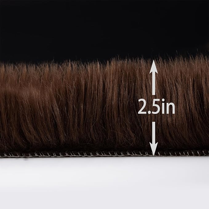 Faux Fur Rug Runner 2x6 ft Coffee - Image 2