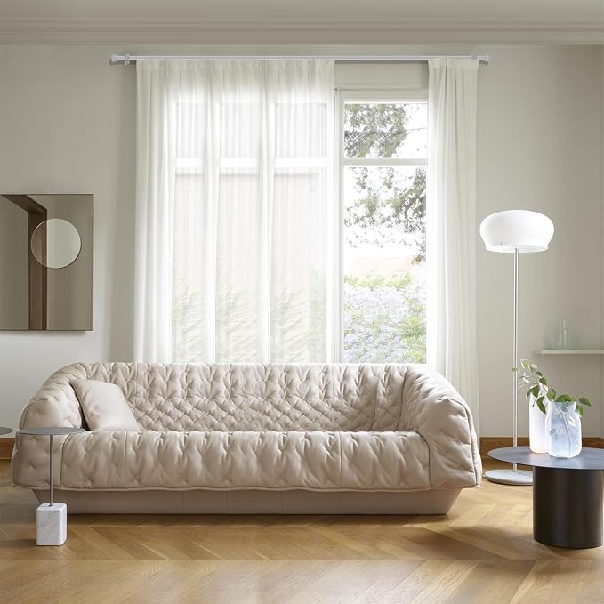 Small Curtain Rods for Windows 30" to 60" 5/8 Inch Standard Decorative White - Image 7
