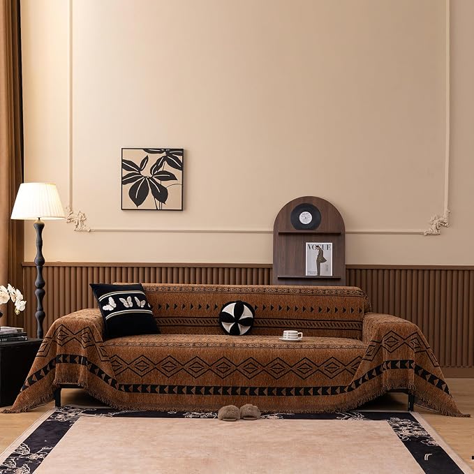 VClife Bohemian Couch Cover for Dog, Plush Thick Chenille Aztec Couch Cover for - Image 3