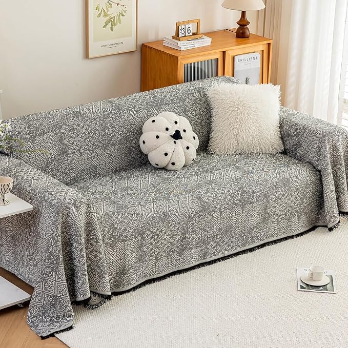 ROOMLIFE Couch Cover Black Boho Sofa Covers by ROOMLIFE