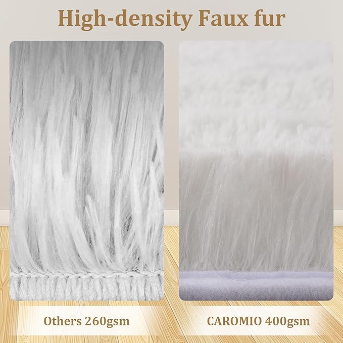 CAROMIO 10x13 Fluffy Area Rugs Extra Large Plush and Thick Faux Fur Shag Rug - Image 2