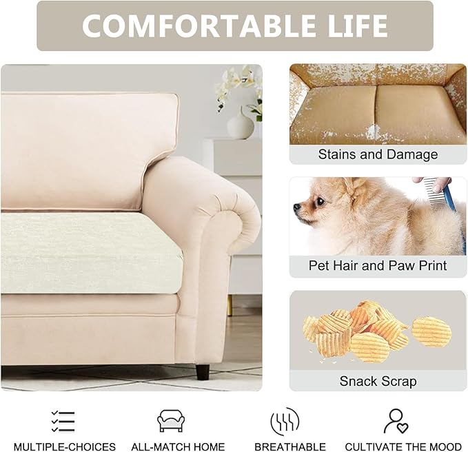 SearchI PU Leather Sofa Couch Cushion Covers Replacement Reversible Cushion - Image 3
