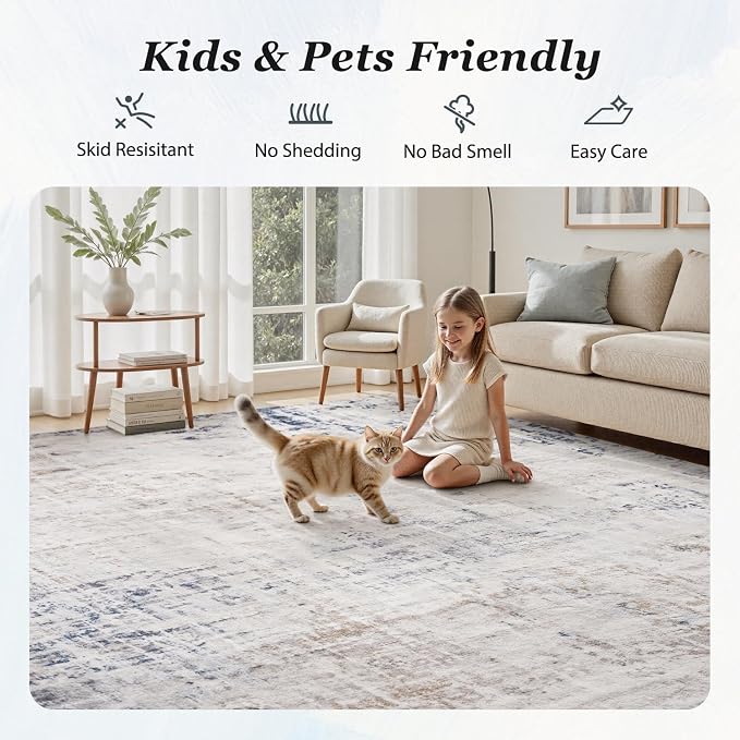 3 x 5 Rug Small Non Slip Area Rug Ultra Soft Machine Washable Low Pile Modern - Image 2