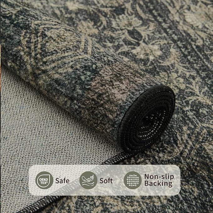 10x14 Washable Area Rug for Living Room, Extra Large, Durable Low Pile Non Slip - Image 6