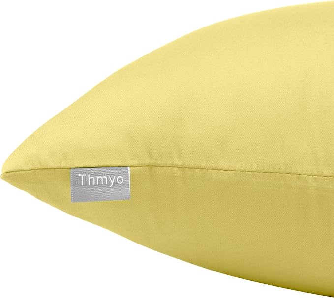 Thmyo 4-Pack 100% Cotton Comfortable Solid Decorative Throw Pillow Case Square - Image 8