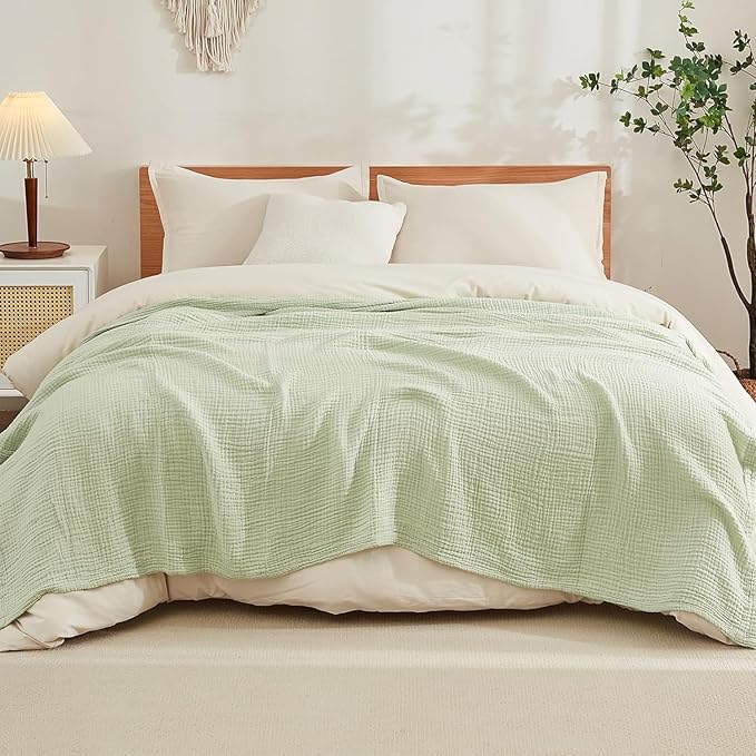 EMME Cotton Throw Blanket 100% Muslin Soft Blanket by EMME
