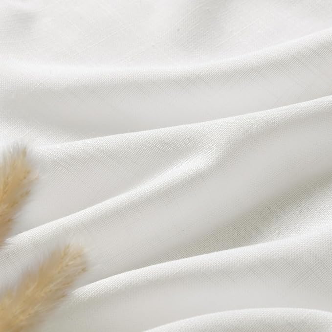 Nanspring Off White Cafe Curtains 54 Inch Length Set 2 Panel Back Tab Pocket - Image 5