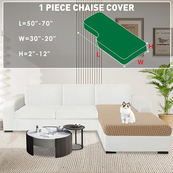 MAXIJIN Couch Cushion Covers for Sectional Sofa, Stretch Sofa Cushion Cover - Image 2