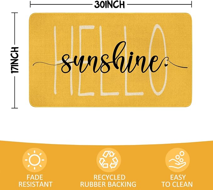 Spring Summer Door Mat, Entryway Front Porch Farmhouse Spring Welcome Door Mat - Image 3