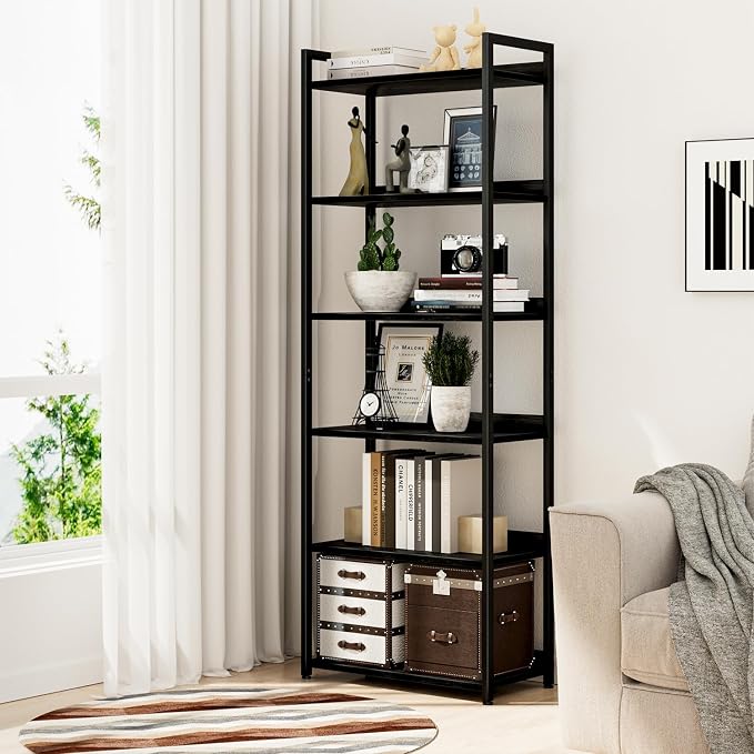 NUMENN Bookshelf, 6 Tier Bookshelves, Home Office Bookcase Shelf Storage - Image 2