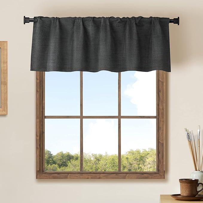 Jola's House 2 Pack Burlap Window Curtain Valances Farmhouse Style Window by Jola%27s+House