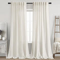 Nanspring Cream Linen Curtains 93 Inches Long 2 Panels Back Tab Rod Pocket by Nanspring